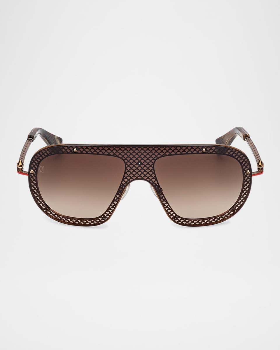 Studded Metal Shield Sunglasses